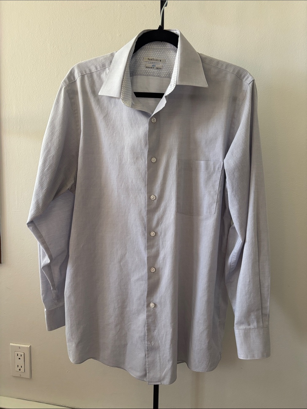 Light Gray Micro-Pattern Dress Shirt